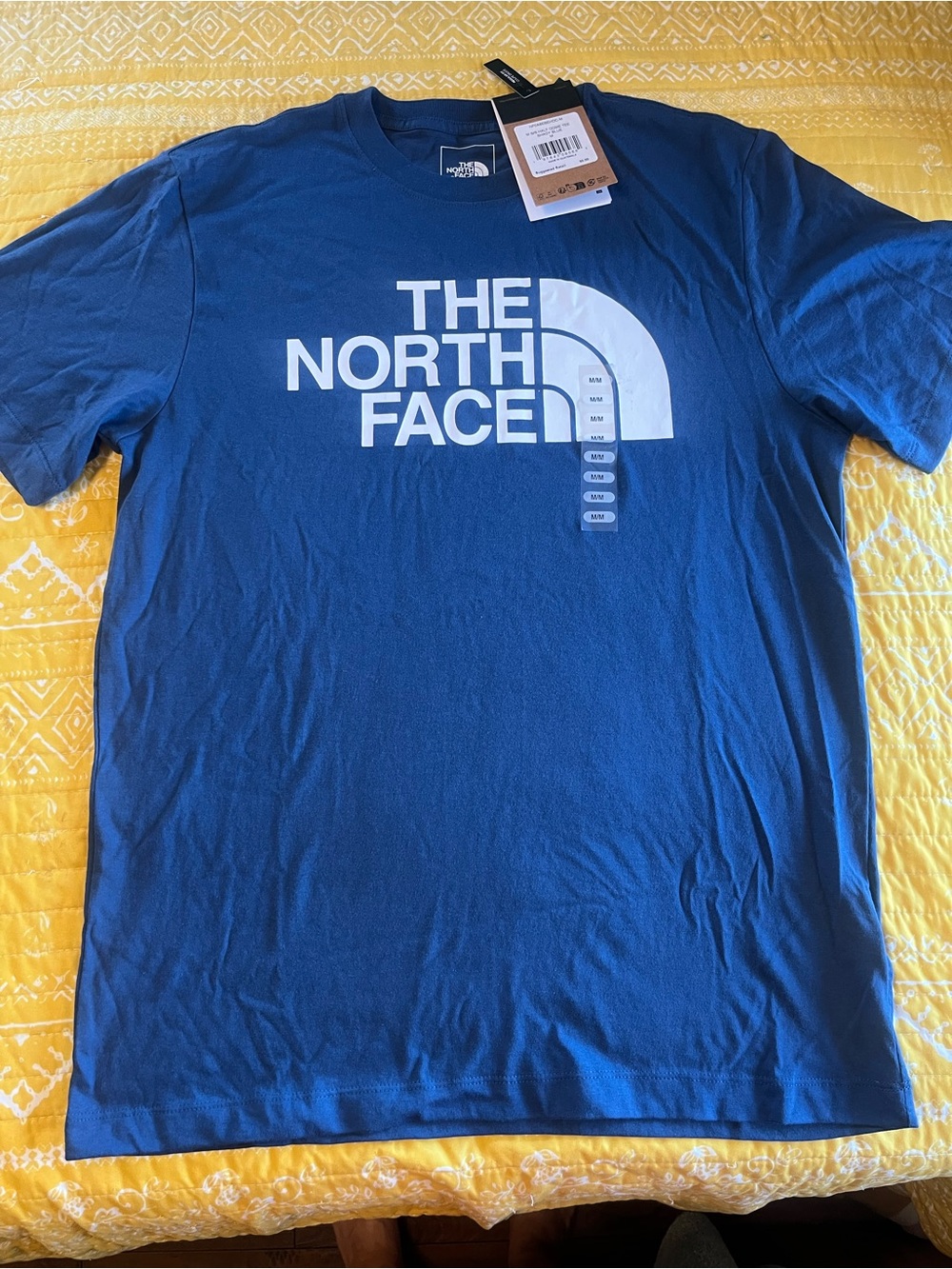 The North Face Men's Short Sleeve Tee in Blue with White Logo NWT